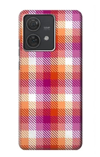 S3941 LGBT Lesbian Pride Flag Plaid Case For Motorola Edge 40 Neo