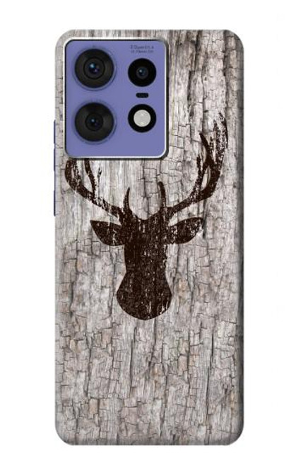 S2505 Reindeer Head Old Wood Texture Graphic Case For Motorola Edge 50 Fusion