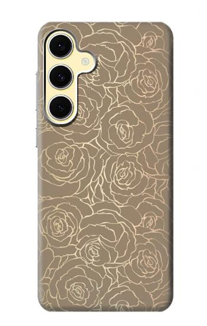 S3466 Gold Rose Pattern Case For Samsung Galaxy S24 FE