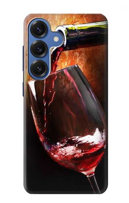 S2396 Red Wine Bottle And Glass Case For Samsung Galaxy S25