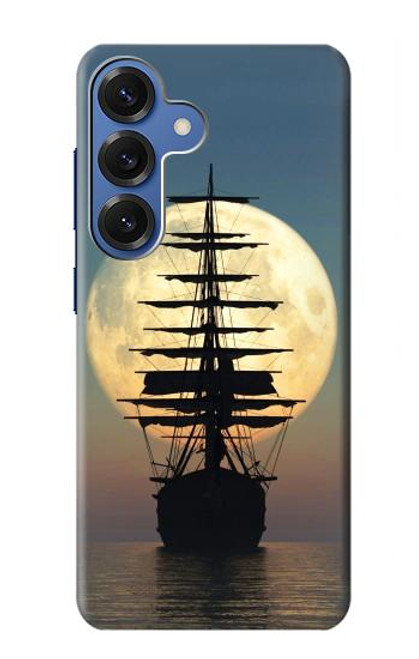 S2897 Pirate Ship Moon Night Case For Samsung Galaxy S25