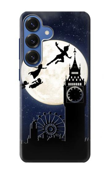 S3249 Peter Pan Fly Full Moon Night Case For Samsung Galaxy S25