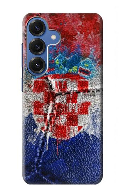 S3313 Croatia Flag Vintage Football Graphic Case For Samsung Galaxy S25