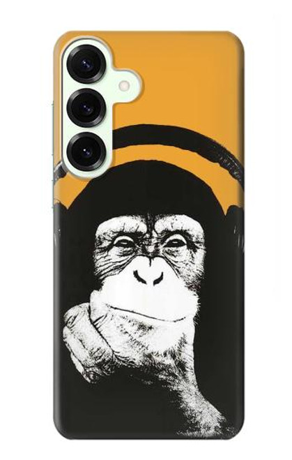 S2324 Funny Monkey with Headphone Pop Music Case For Samsung Galaxy S25 Plus