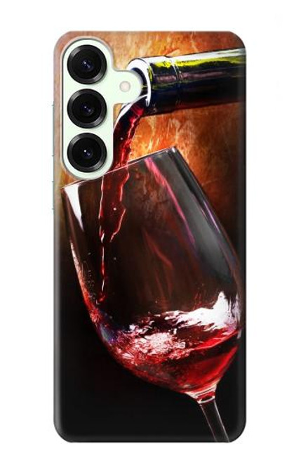 S2396 Red Wine Bottle And Glass Case For Samsung Galaxy S25 Plus
