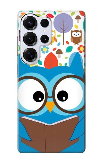 S2521 Cute Nerd Owl Cartoon Case For Samsung Galaxy S25 Ultra