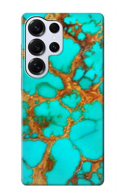S2688 Aqua Copper Turquoise Gemstone Graphic Case For Samsung Galaxy S25 Ultra