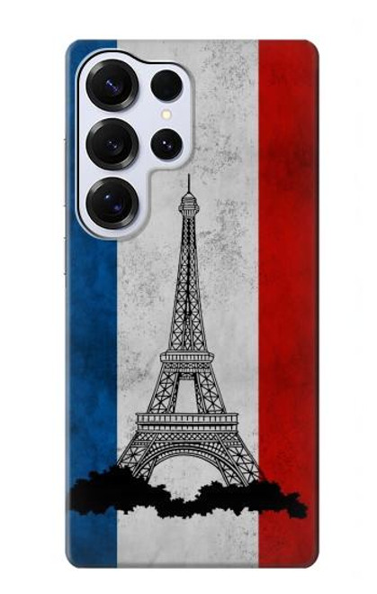 S2859 Vintage France Flag Eiffel Tower Case For Samsung Galaxy S25 Ultra