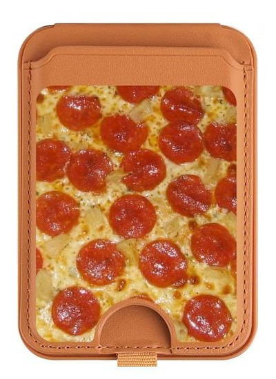 S0236 Pizza Magnetic Card Holder Wallet Stand with MagSafe for iPhone 16 15 14 13 Pro Max