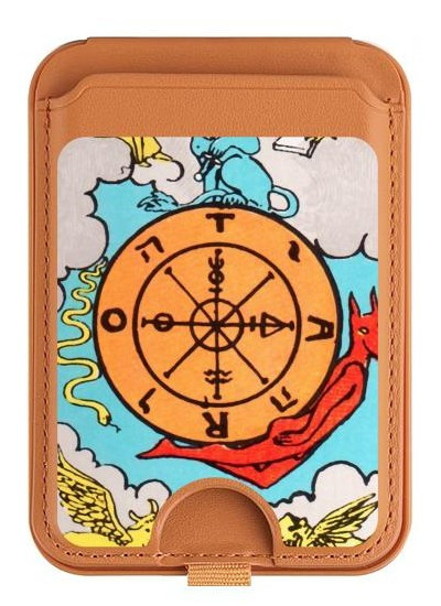 S0564 Tarot Fortune Magnetic Card Holder Wallet Stand with MagSafe for iPhone 16 15 14 13 Pro Max