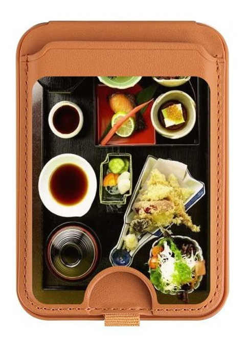 S0627 Japanese Food Magnetic Card Holder Wallet Stand with MagSafe for iPhone 16 15 14 13 Pro Max