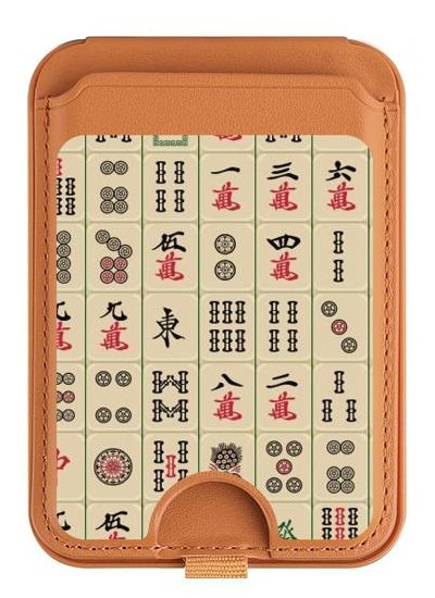 S0802 Mahjong Magnetic Card Holder Wallet Stand with MagSafe for iPhone 16 15 14 13 Pro Max