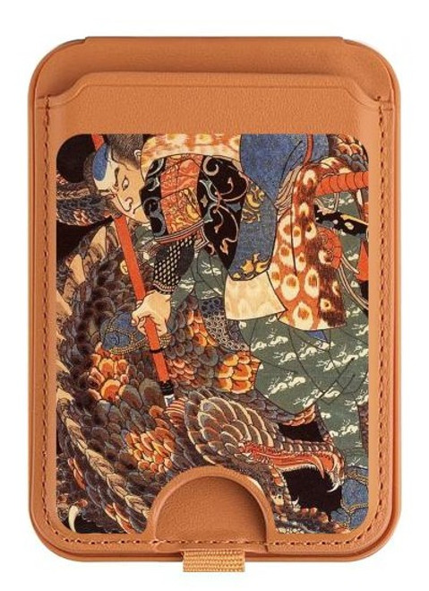 S0914 Ronin Miyamoto Musashi Magnetic Card Holder Wallet Stand with MagSafe for iPhone 16 15 14 13 Pro Max