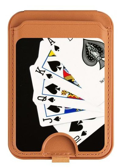 S1078 Poker Royal Straight Flush Magnetic Card Holder Wallet Stand with MagSafe for iPhone 16 15 14 13 Pro Max