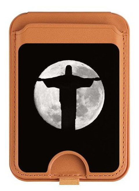 S2511 Jesus Statue Christ Rio de Janeiro Magnetic Card Holder Wallet Stand with MagSafe for iPhone 16 15 14 13 Pro Max