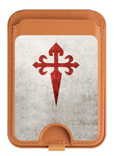 S3200 Order of Santiago Cross of Saint James Magnetic Card Holder Wallet Stand with MagSafe for iPhone 16 15 14 13 Pro Max