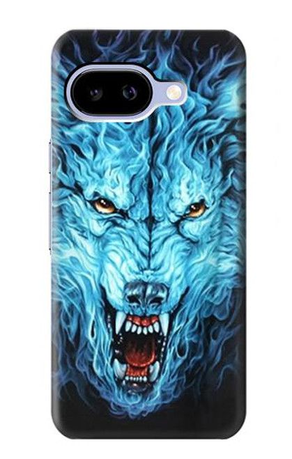 S0752 Blue Fire Grim Wolf Case For Google Pixel 9a