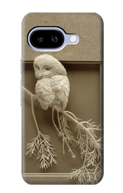 S1386 Paper Sculpture Owl Case For Google Pixel 9a
