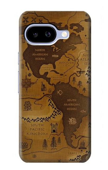 S2861 Antique World Map Case For Google Pixel 9a