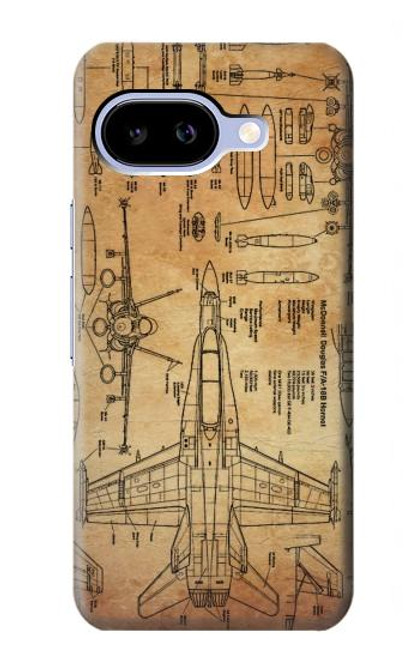 S3868 Aircraft Blueprint Old Paper Case For Google Pixel 9a