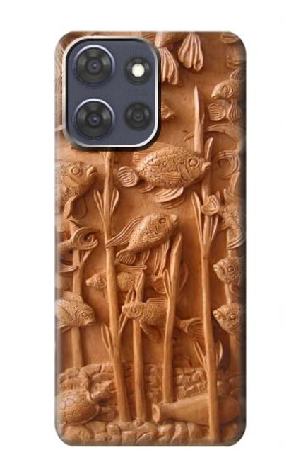 S1307 Fish Wood Carving Graphic Printed Case For Motorola Moto G Power (2025)
