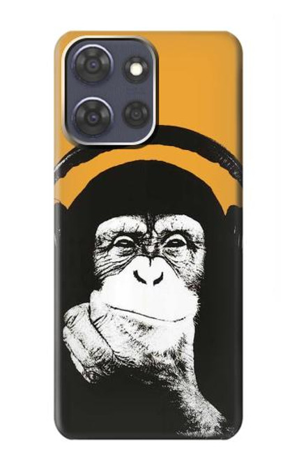 S2324 Funny Monkey with Headphone Pop Music Case For Motorola Moto G Power (2025)