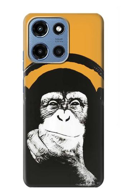S2324 Funny Monkey with Headphone Pop Music Case For Motorola Moto G 5G (2025)