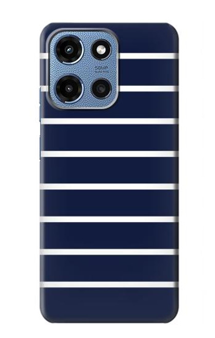 S2767 Navy White Striped Case For Motorola Moto G 5G (2025)