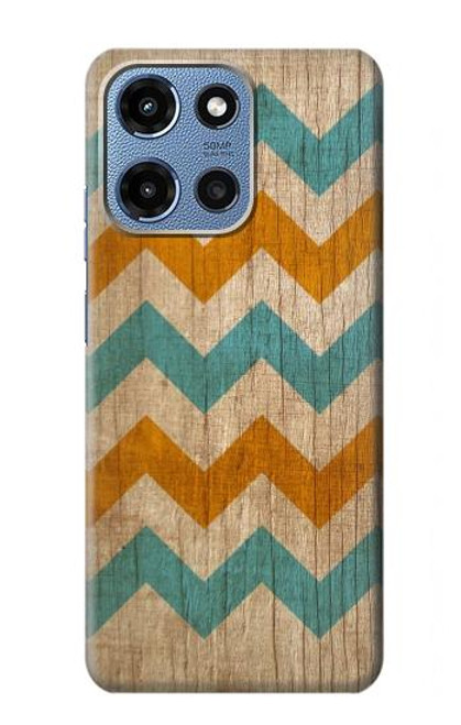S3033 Vintage Wood Chevron Graphic Printed Case For Motorola Moto G 5G (2025)