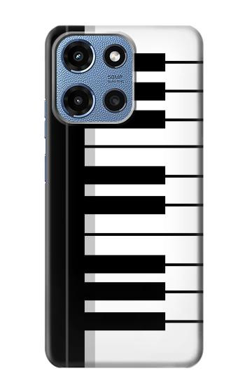 S3078 Black and White Piano Keyboard Case For Motorola Moto G 5G (2025)
