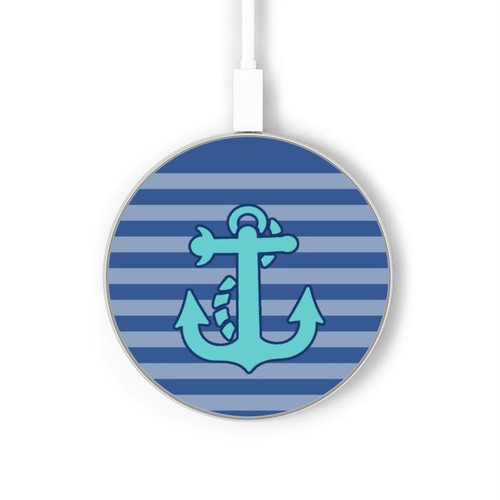 S2081 Nautical Anchor Wireless Charger Pad 15W Type-C iPhone Android LED Light Charging Station