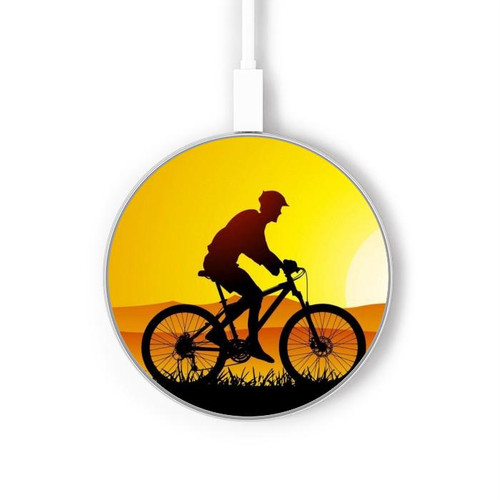 S2385 Bicycle Bike Sunset Wireless Charger Pad 15W Type-C iPhone Android LED Light Charging Station
