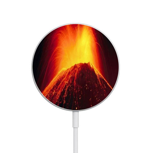 S0745 Volcano Lava Magnetic Wireless Charger Pad with MagSafe 15W for iPhone 16 15 14 13 12