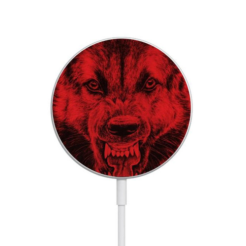 S1090 Red Wolf Magnetic Wireless Charger Pad with MagSafe 15W for iPhone 16 15 14 13 12