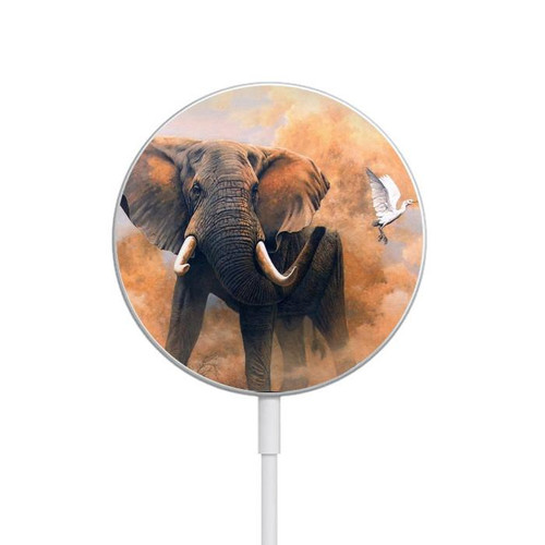 S1292 Dusty Elephant Egrets Magnetic Wireless Charger Pad with MagSafe 15W for iPhone 16 15 14 13 12