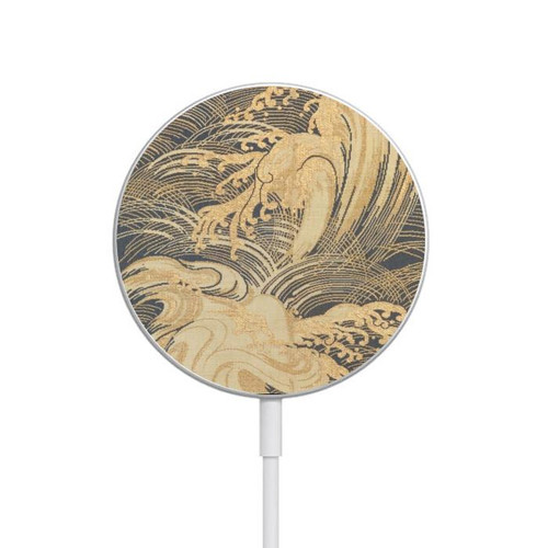 S2680 Japan Art Obi With Stylized Waves Magnetic Wireless Charger Pad with MagSafe 15W for iPhone 16 15 14 13 12
