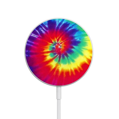 S2884 Tie Dye Swirl Color Magnetic Wireless Charger Pad with MagSafe 15W for iPhone 16 15 14 13 12