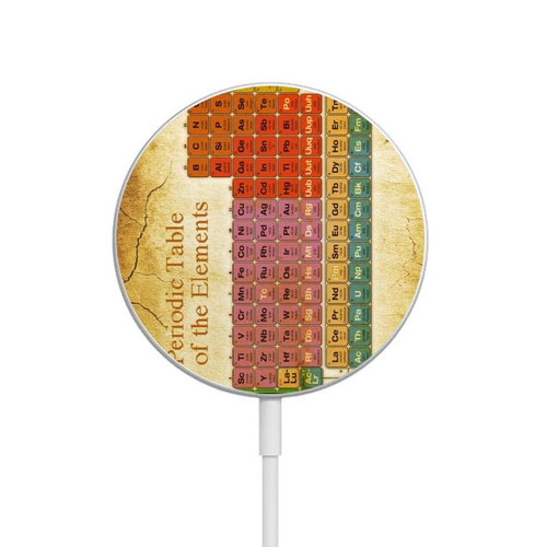 S2934 Vintage Periodic Table of Elements Magnetic Wireless Charger Pad with MagSafe 15W for iPhone 16 15 14 13 12