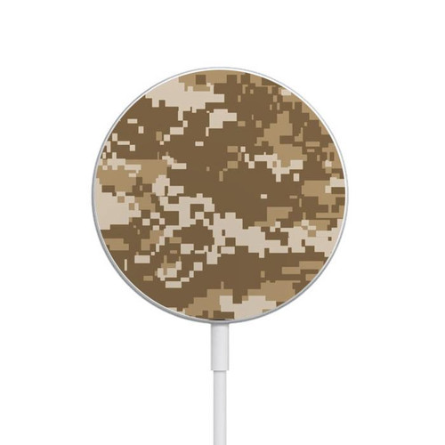 S3294 Army Desert Tan Coyote Camo Camouflage Magnetic Wireless Charger Pad with MagSafe 15W for iPhone 16 15 14 13 12