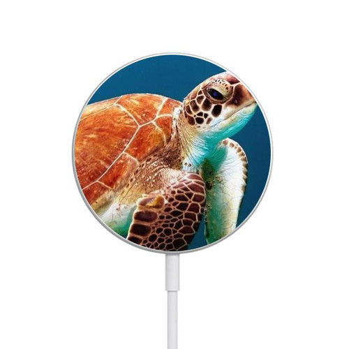 S3497 Green Sea Turtle Magnetic Wireless Charger Pad with MagSafe 15W for iPhone 16 15 14 13 12