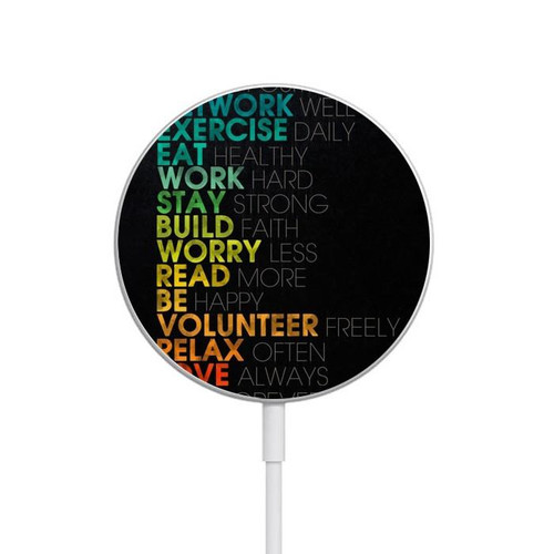 S3523 Think Positive Words Quotes Magnetic Wireless Charger Pad with MagSafe 15W for iPhone 16 15 14 13 12
