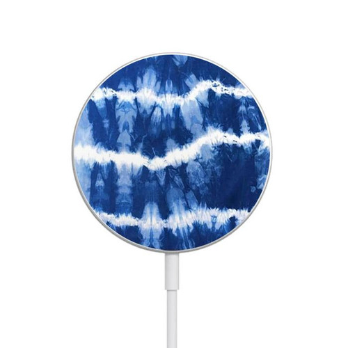 S3671 Blue Tie Dye Magnetic Wireless Charger Pad with MagSafe 15W for iPhone 16 15 14 13 12