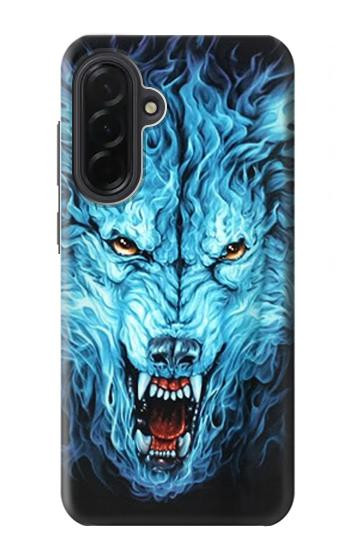 S0752 Blue Fire Grim Wolf Case For Samsung Galaxy A36