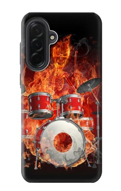 S1431 Skull Drum Fire Rock Case For Samsung Galaxy A36