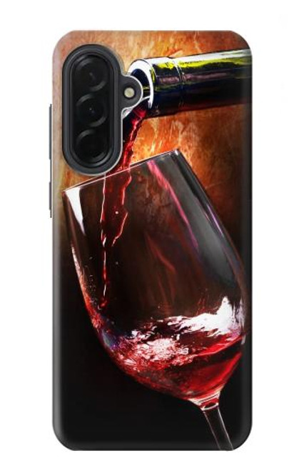 S2396 Red Wine Bottle And Glass Case For Samsung Galaxy A36