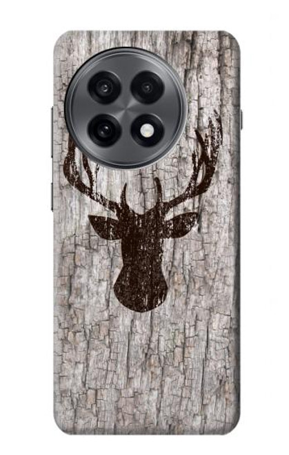 S2505 Reindeer Head Old Wood Texture Graphic Case For OnePlus 13R