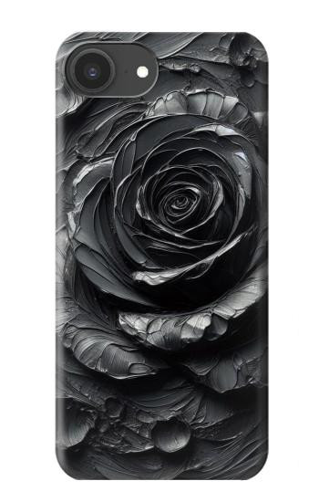 S3969 Black Rose Hard Brush Stroke Case For iPhone 16e, 17e