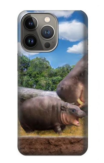 S4031 Baby Hippo Hippopotamus Family Case For iPhone 13 Pro Max
