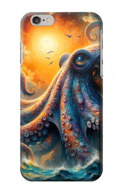 S4003 Oil Color Painting Giant Octopus Case For iPhone 6 6S