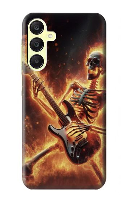 S3984 Fire Skeleton Playing Guitar Case For Samsung Galaxy A25 5G